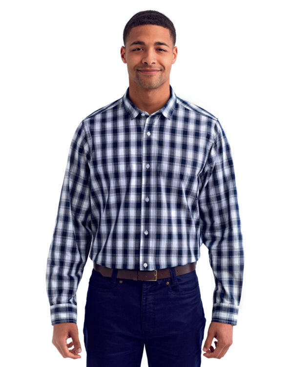 Artisan Elegance: The Men's Mulligan Check Long-Sleeve Cotton Shirt from the Artisan Collection by Reprime - Image 4