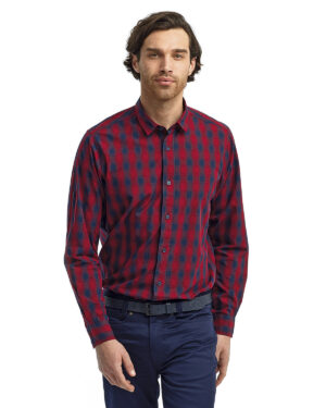 Artisan Elegance: The Men's Mulligan Check Long-Sleeve Cotton Shirt from the Artisan Collection by Reprime