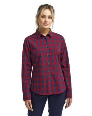 Artisan Glamour: The Ladies' Mulligan Check Long-Sleeve Cotton Shirt from the Artisan Collection by Reprime