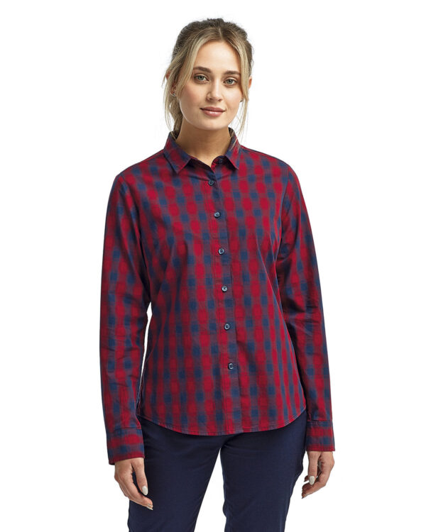 Artisan Glamour: The Ladies' Mulligan Check Long-Sleeve Cotton Shirt from the Artisan Collection by Reprime - Image 2