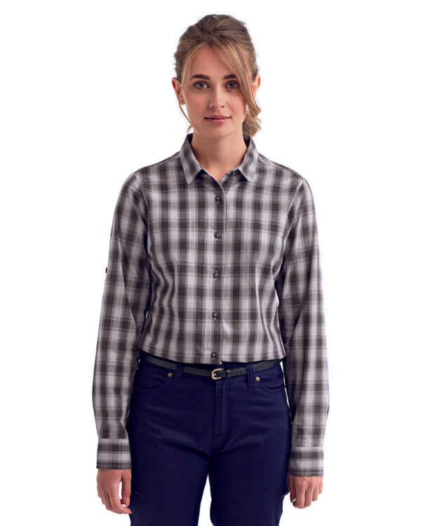 Artisan Glamour: The Ladies' Mulligan Check Long-Sleeve Cotton Shirt from the Artisan Collection by Reprime - Image 3