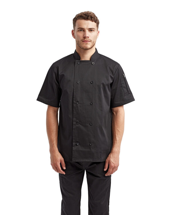 Artisan Harmony: The Unisex Short-Sleeve Sustainable Chef's Jacket from the Artisan Collection by Reprime