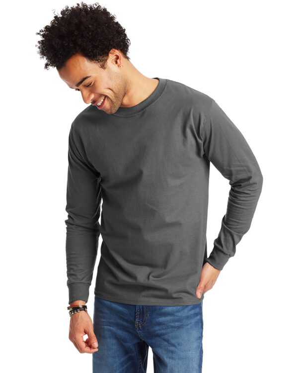 UNMATCHED-DURABILITY-AND-COMFORT-HANES-ADULT-LONG-SLEEVE-BEEFY-T