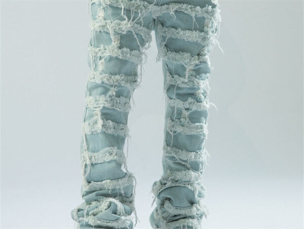 Hip Hop High Street Wrecking Micro-ripped Jeans Guy - Image 3