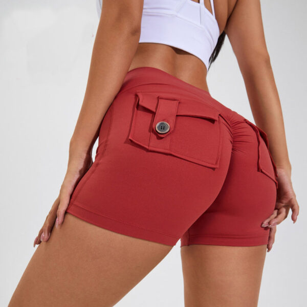 High Waist Hip Lifting Shorts With Pockets Quick Dry Yoga Fitness Sports Pants Summer Women Clothes - Image 20