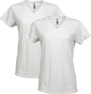 GILDAN LADIES HEAVY COTTON V-NECK T-SHIRT - APPAREL GLOBE