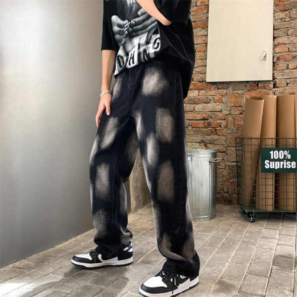 High Street Tie-dye Hip-hop Jeans For Men And Women Straight - Image 2