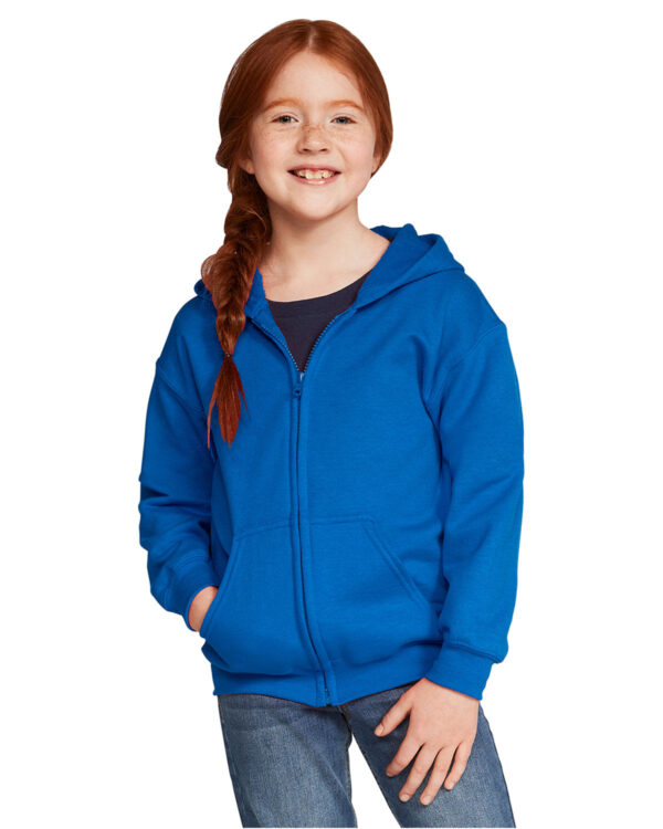 COZY AND STYLISH: GILDAN YOUTH HEAVY BLENDÂ„Â¢ FULL-ZIP HOODED SWEATSHIRT FOR ULTIMATE COMFORT AND DURABILITY